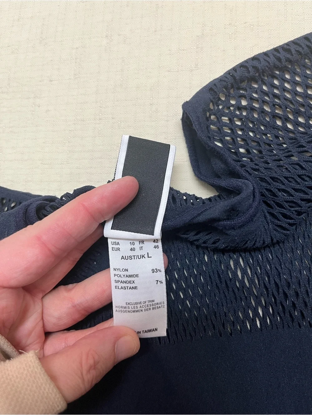 JETS by Jessika Allen size 10 navy Parallels mesh coverup dress